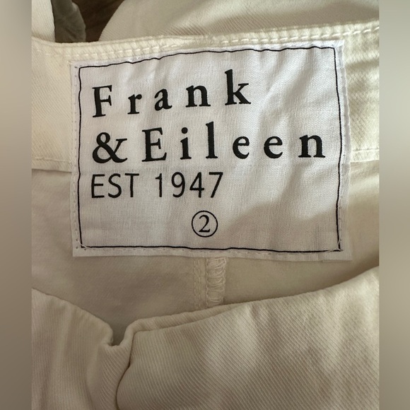 Frank & Eileen Blackstone Utility Pant Italian Twill cream/off white Size 2 - Picture 10 of 12